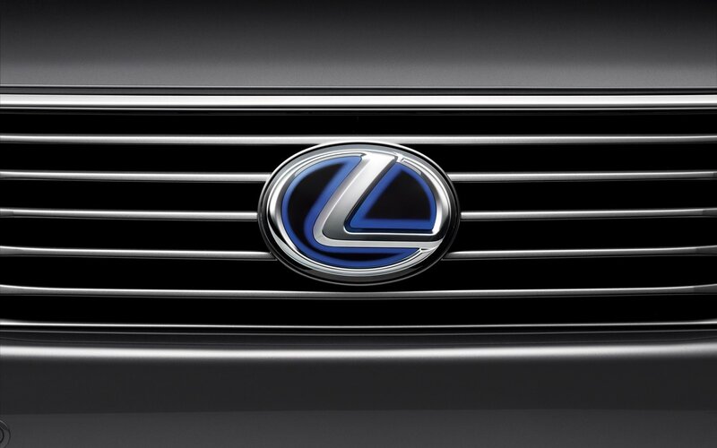Lexus emblem on car grille