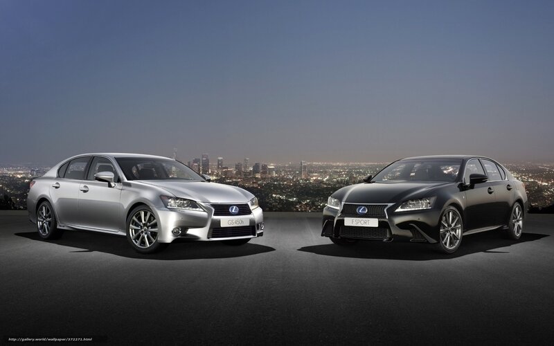 Lexus GS models at night
