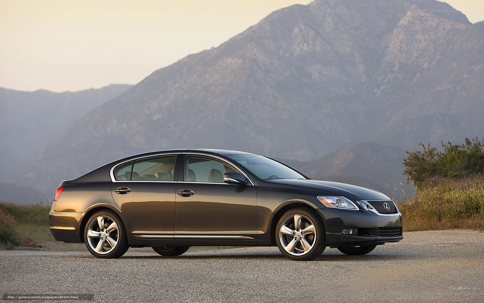 Lexus GS sedan on mountain road