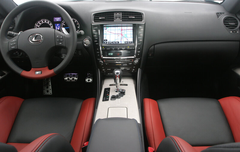 Lexus interior with red accents