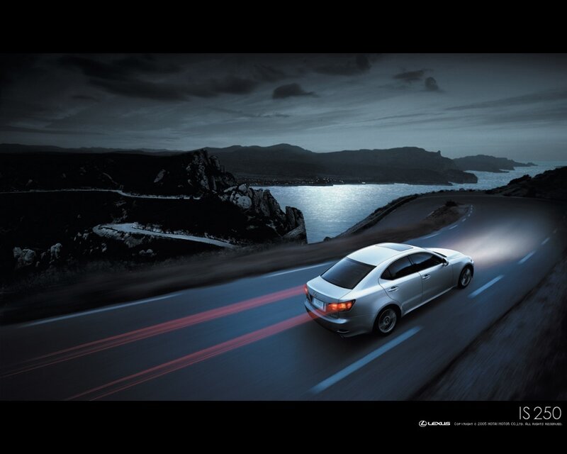 Lexus IS 250 on coastal road