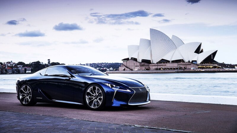Lexus LC parked by Sydney Opera House