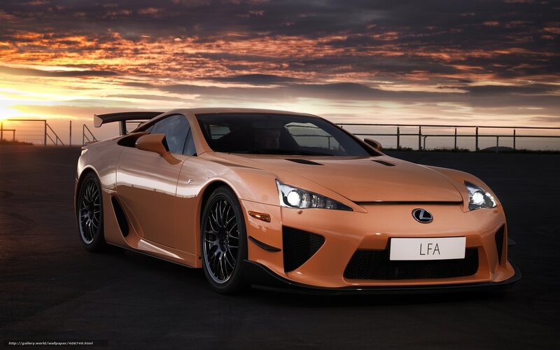 Lexus LFA sports car at sunset