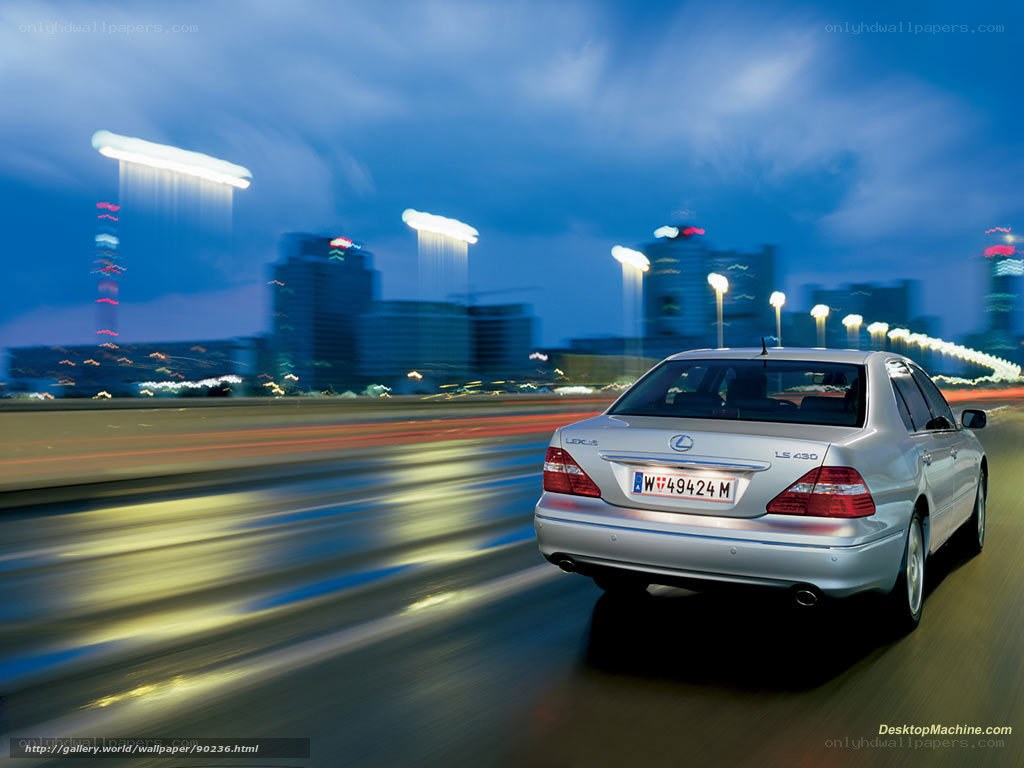 Lexus LS 430 in city at night