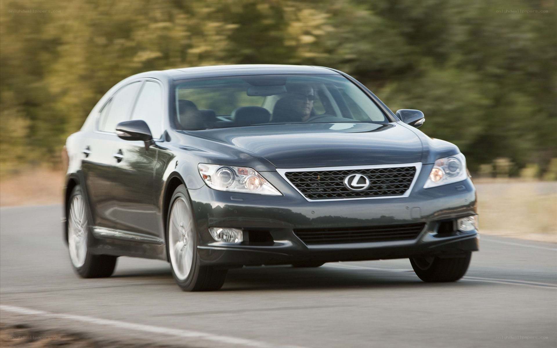 Lexus LS in motion on road