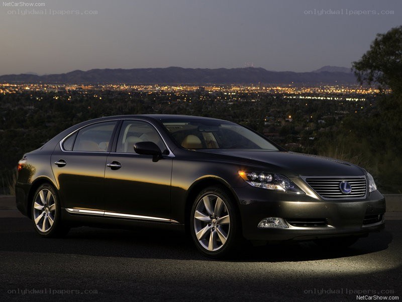 Lexus LS sedan at dusk