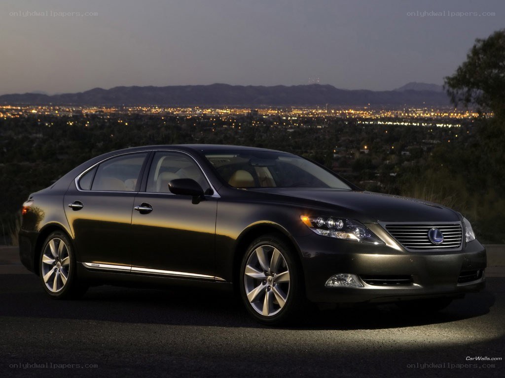 Lexus LS sedan at dusk