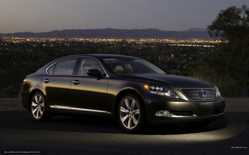 Lexus LS sedan at dusk