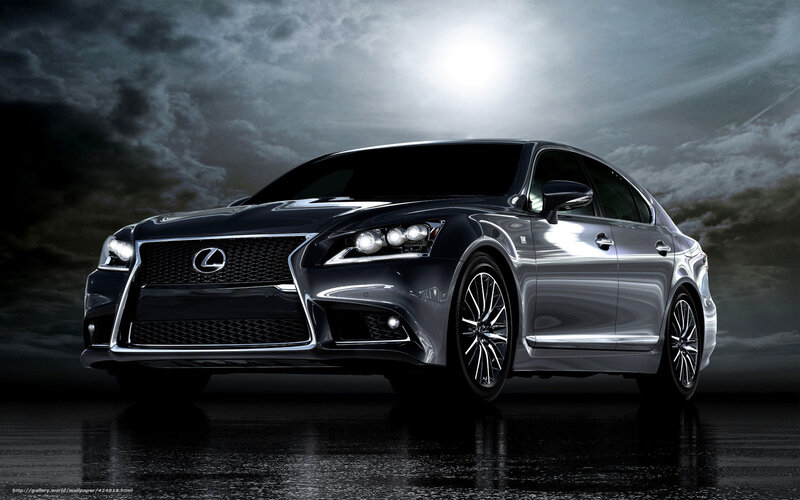 Lexus LS sedan in dramatic lighting