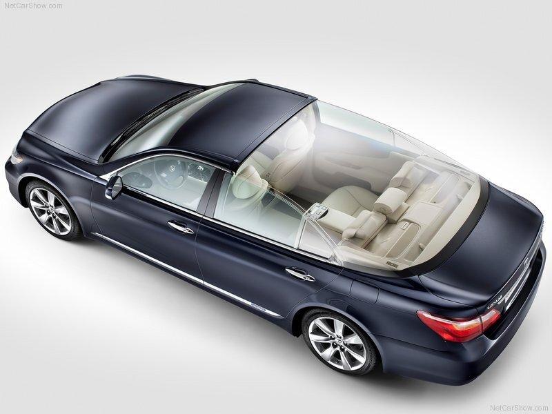 Lexus LS sedan with transparent roof