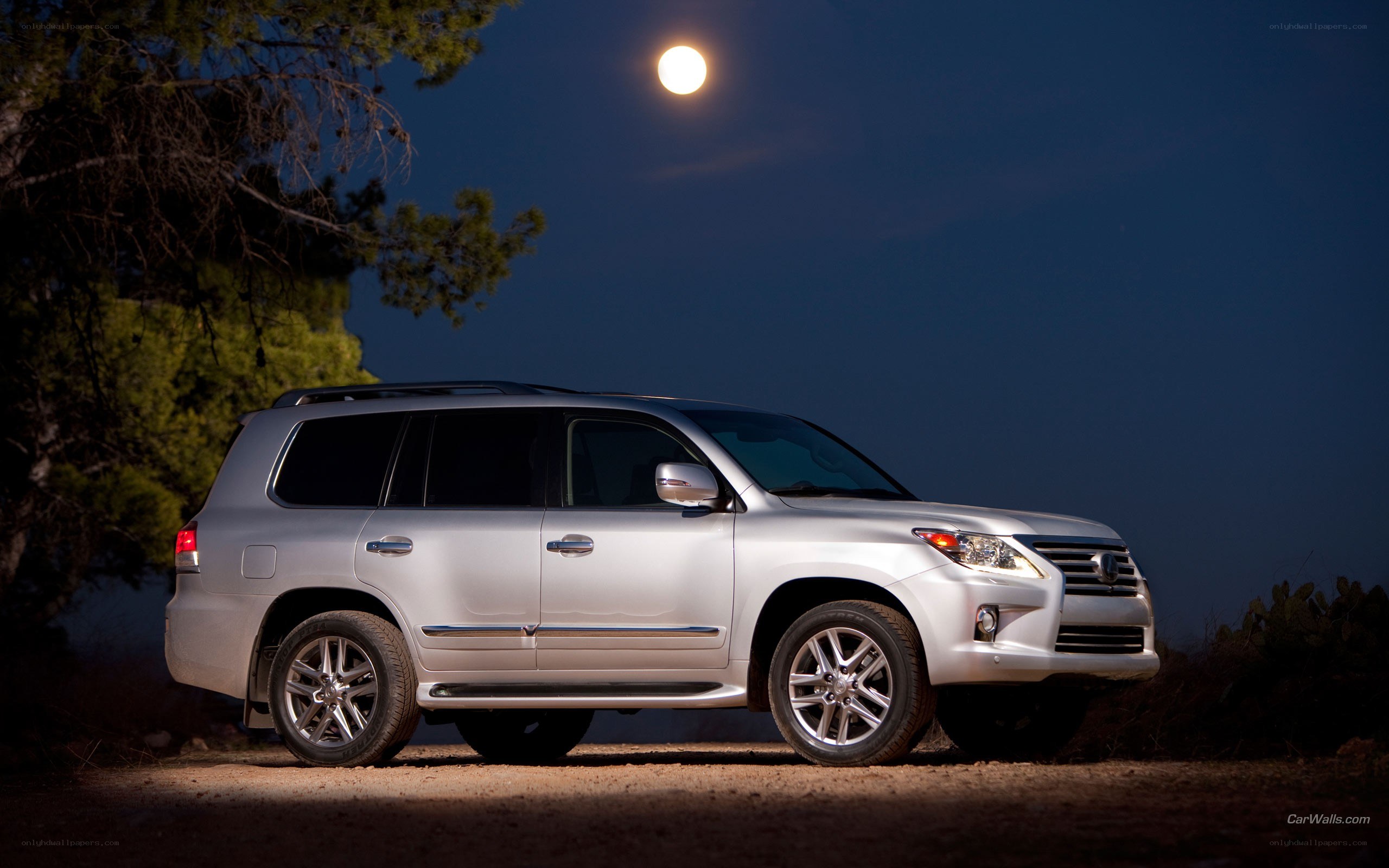 Lexus LX at night under moonlight