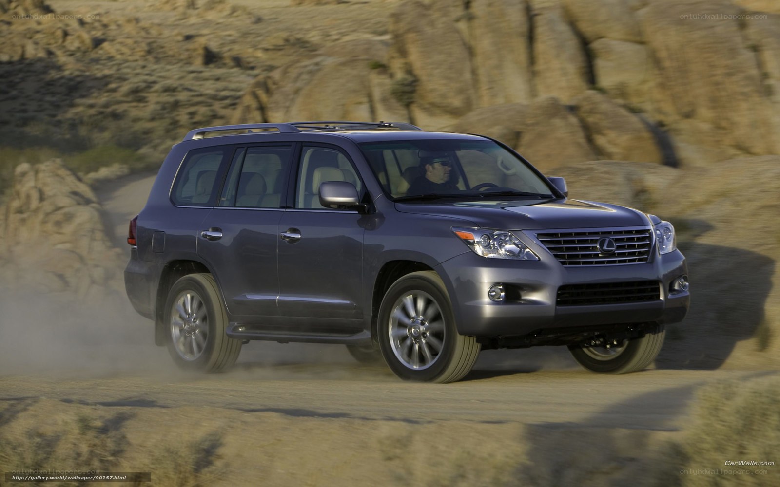 Lexus LX driving on dirt road