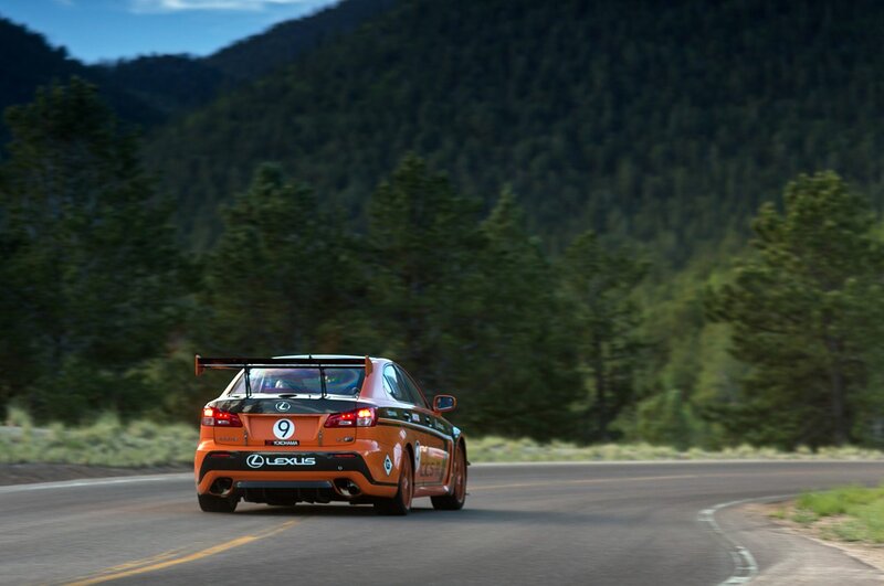 Lexus race car on mountain road