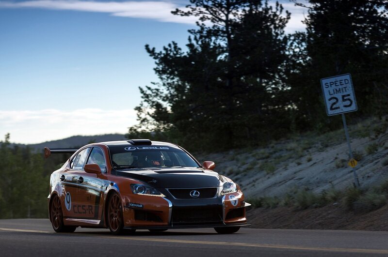 Lexus race car on mountain road