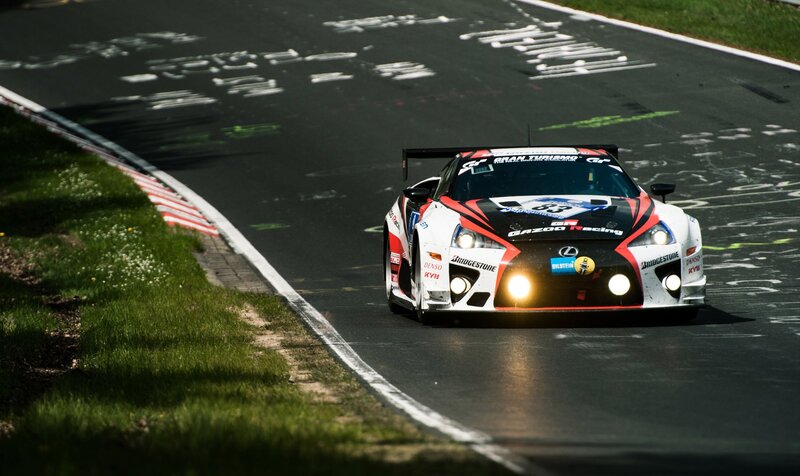 Lexus race car on track