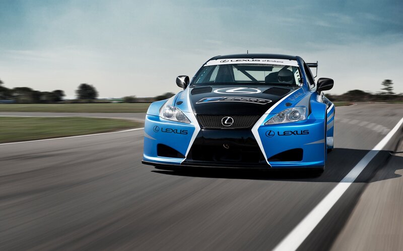 Lexus race car on track