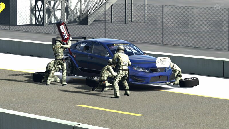 Lexus race car pit stop
