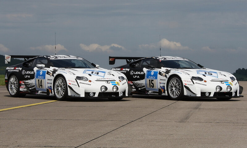Lexus race cars on track