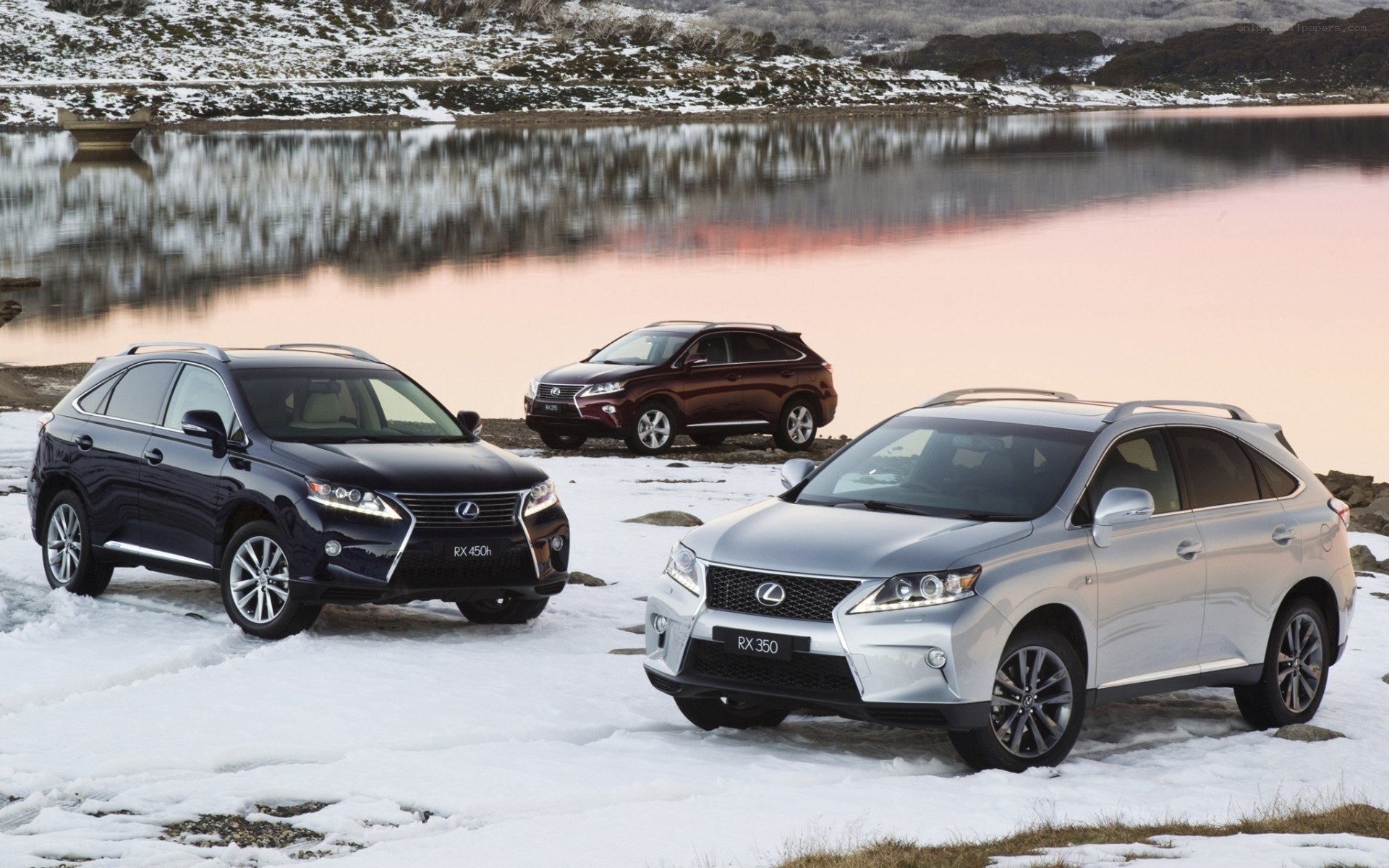 Lexus SUVs in snowy landscape
