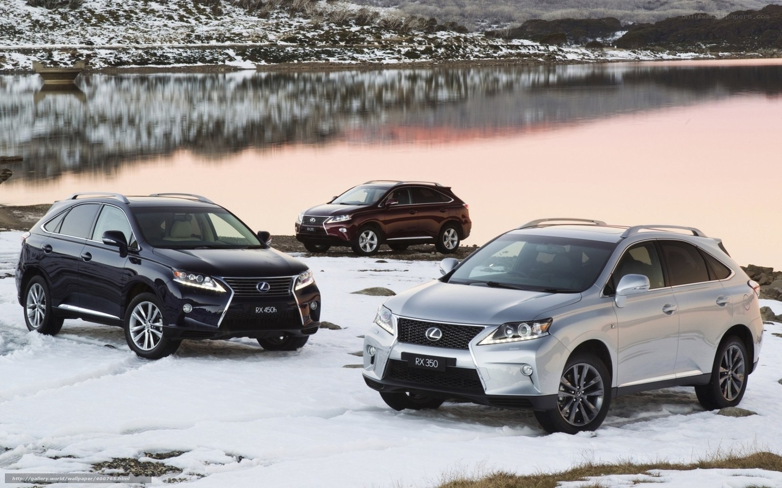 Lexus SUVs in snowy landscape