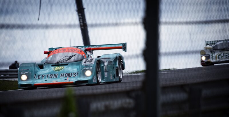 Leyton House race car on track