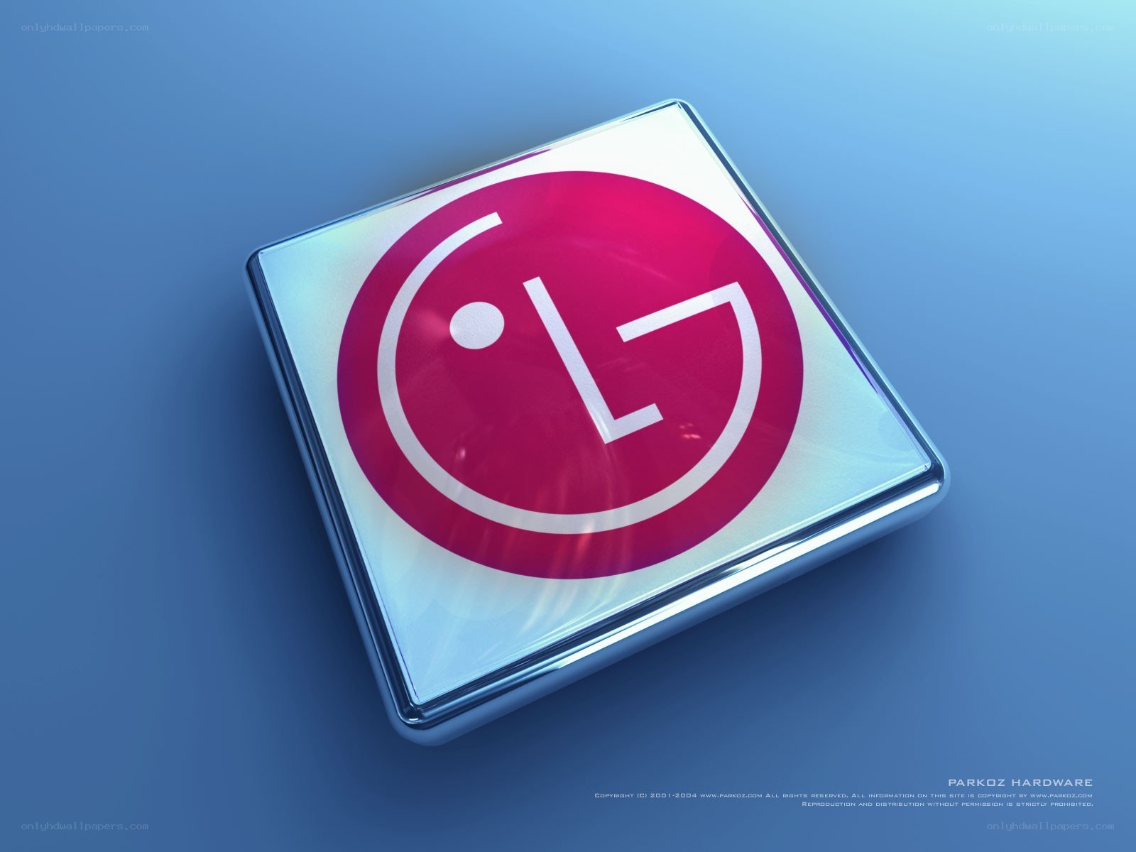 LG logo on a blue background