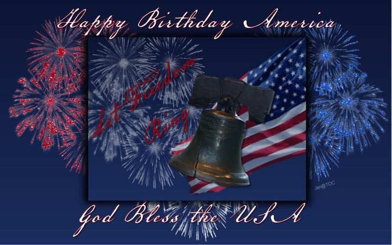 Liberty Bell with Fireworks