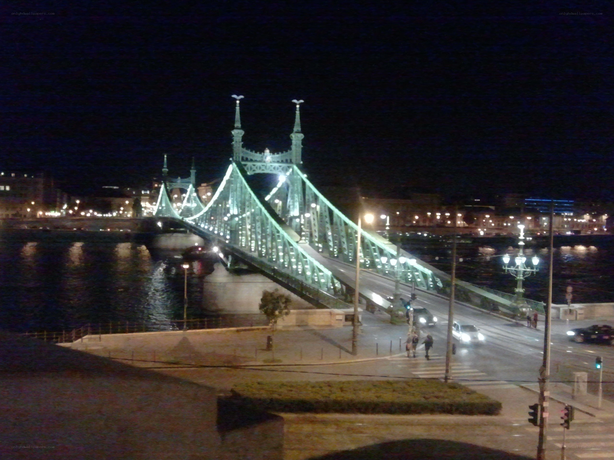 Liberty Bridge at night
