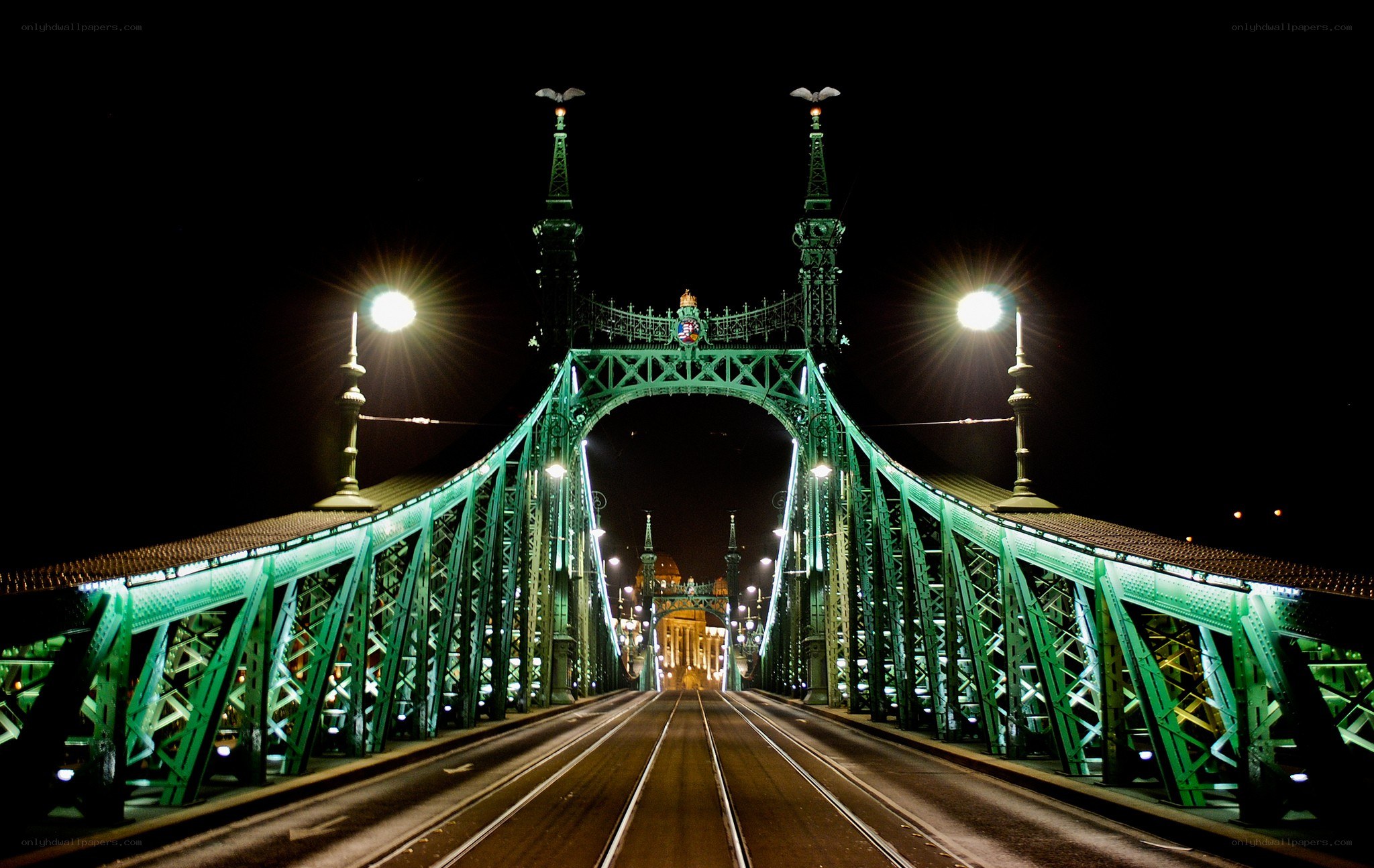 Liberty Bridge at night