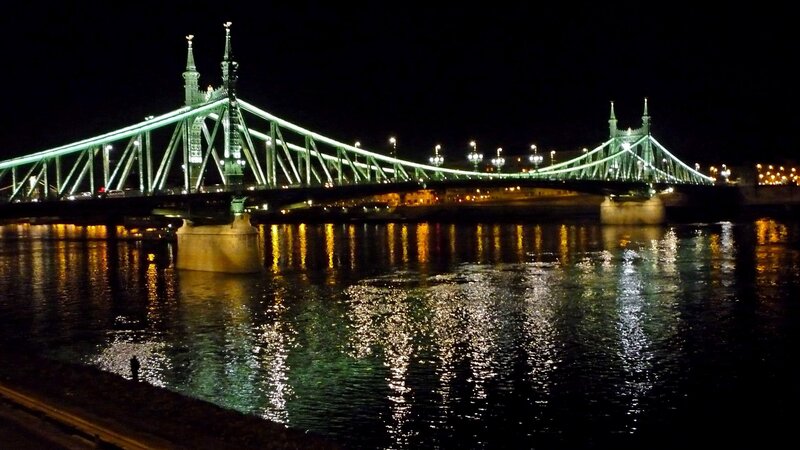 Liberty Bridge at night
