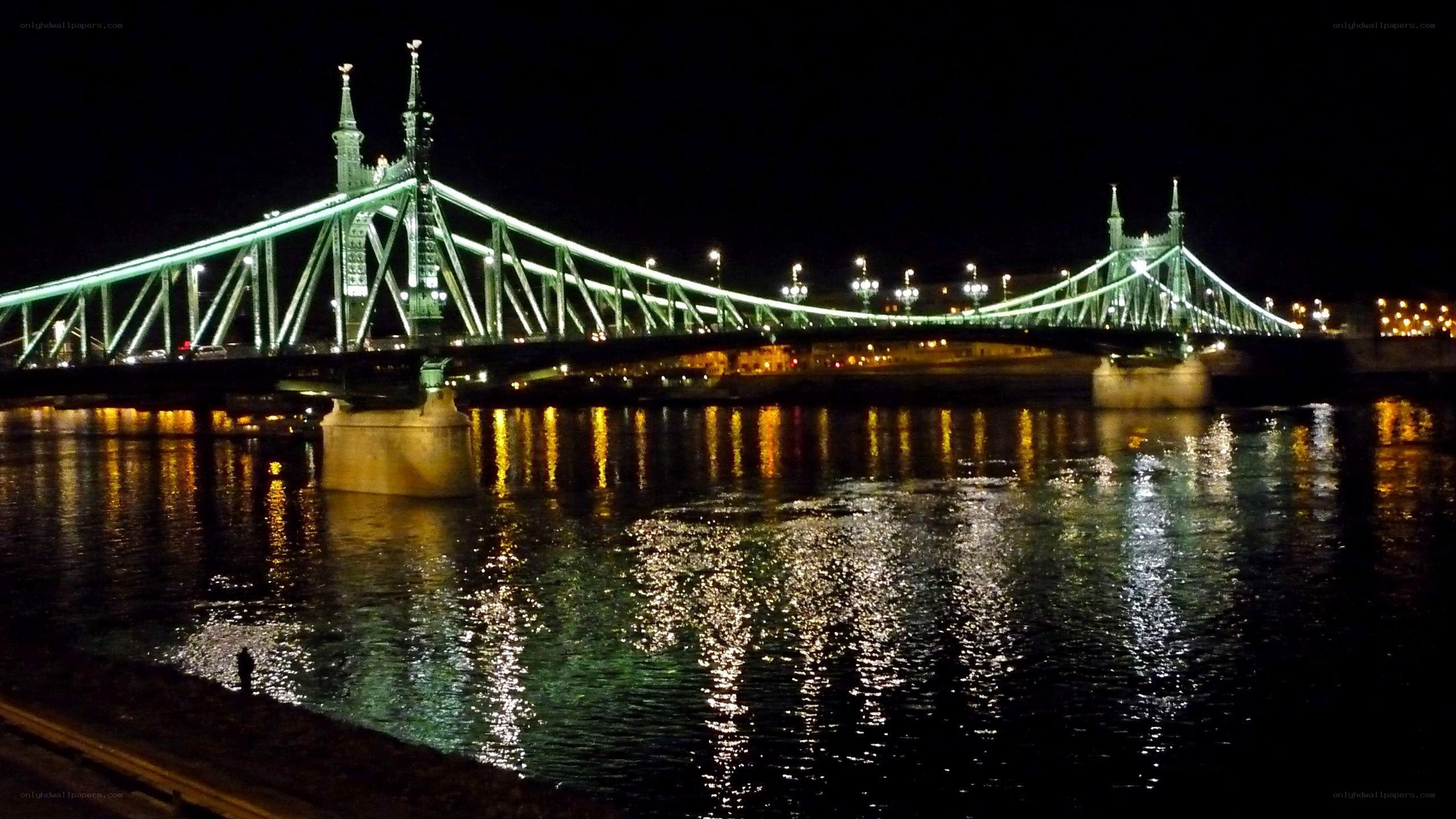 Liberty Bridge at night