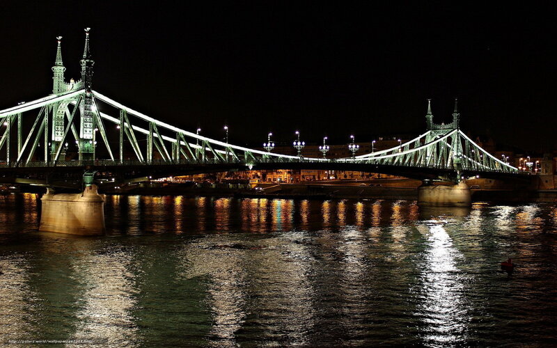 Liberty Bridge at night