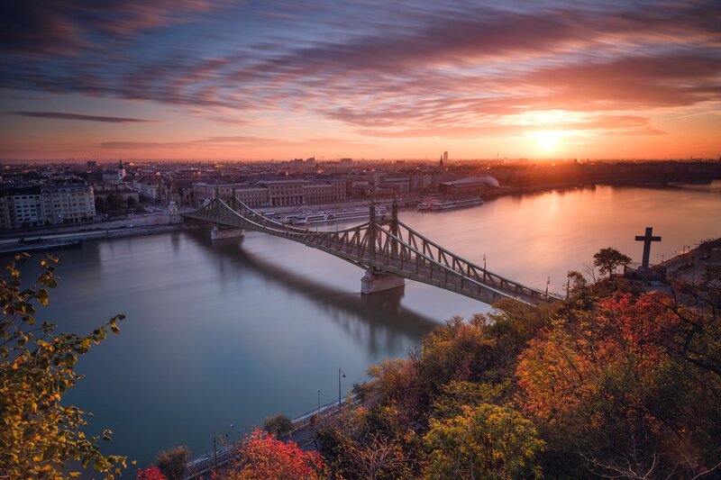 Liberty Bridge at Sunset