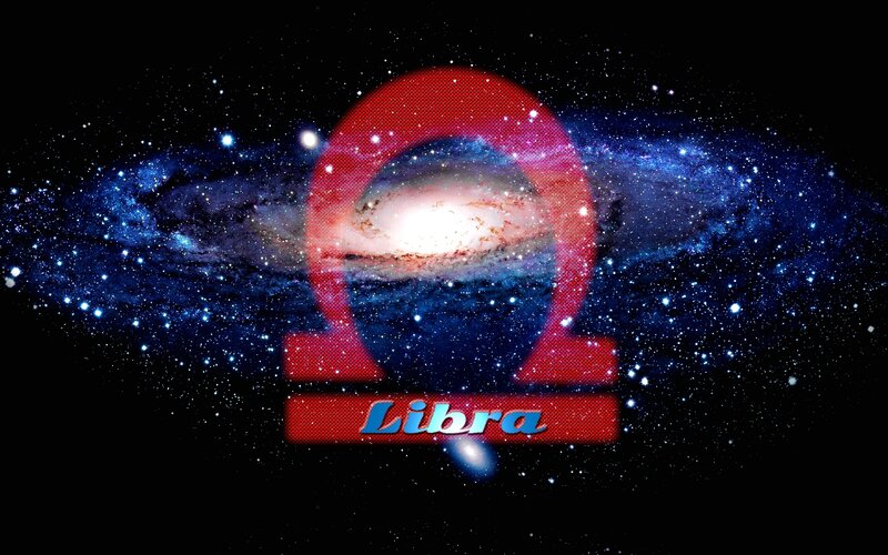 Libra Zodiac Symbol — Red