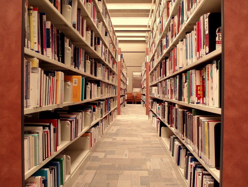 Library Bookshelves — White