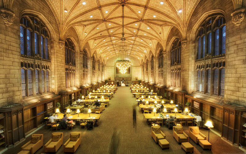 Library Reading Room — Brown, Serene, Night