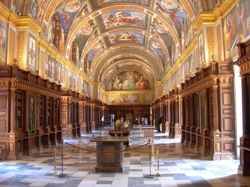 Library with Painted Ceiling