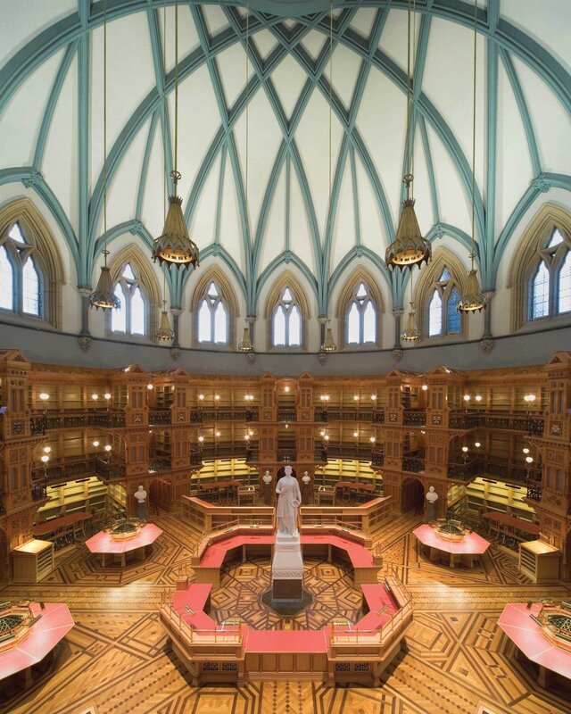 Library with Statue