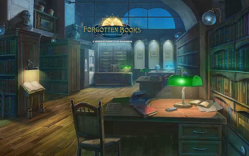 Library with Wooden Desks
