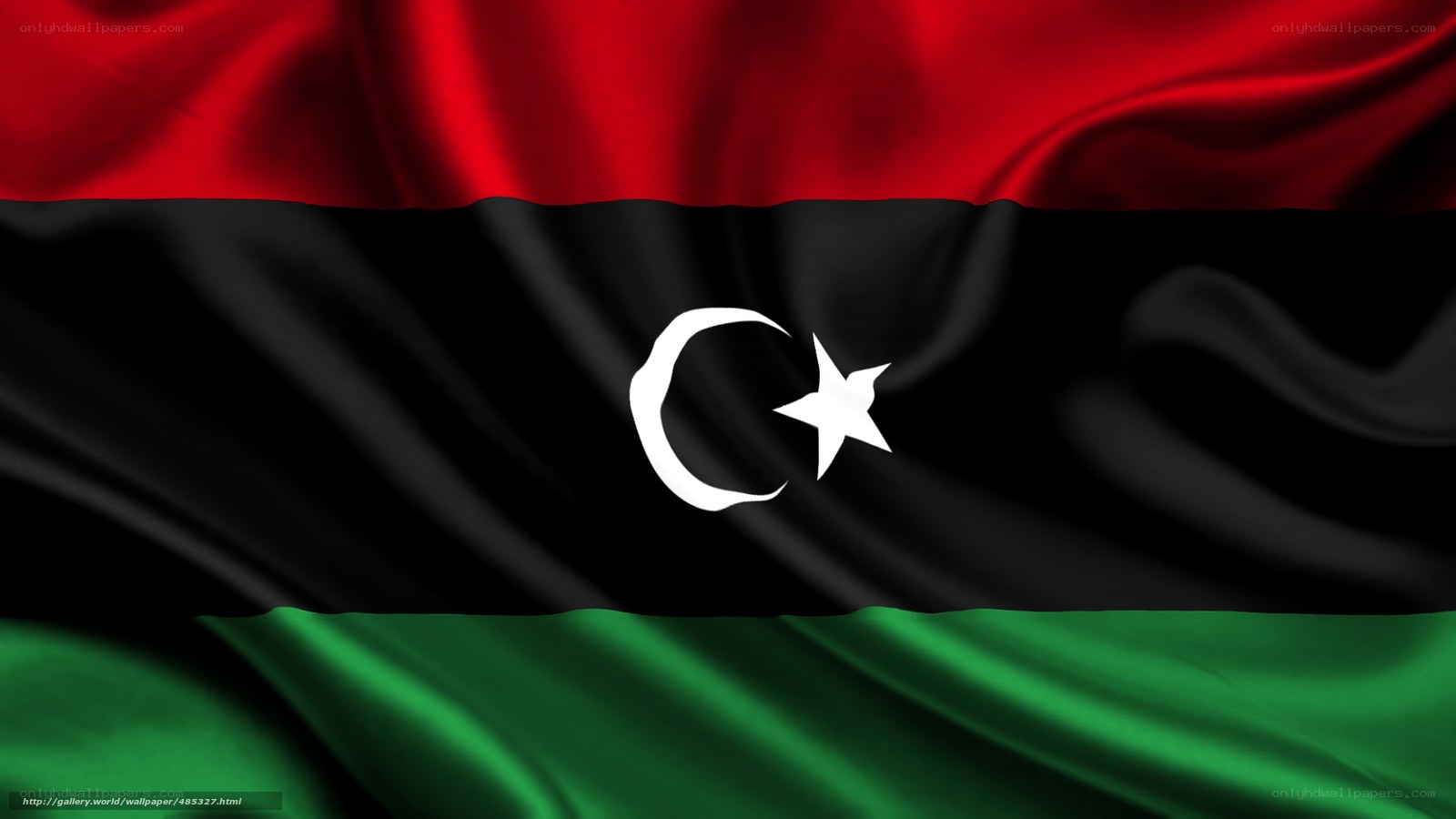 Libyan flag waving