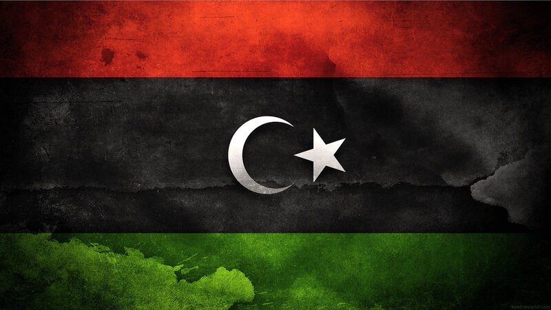 Libyan flag with grunge texture