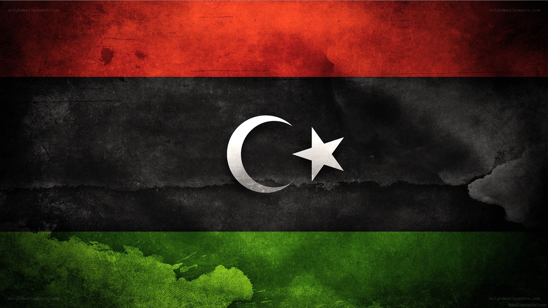 Libyan flag with grunge texture