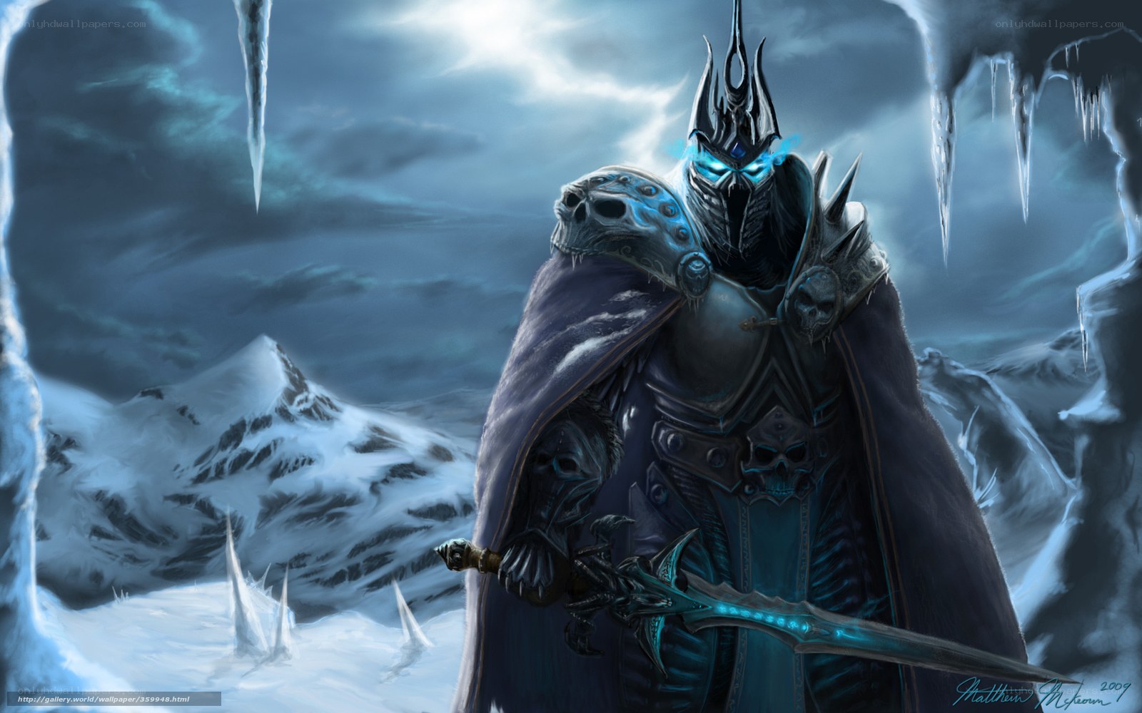 Lich King in icy landscape