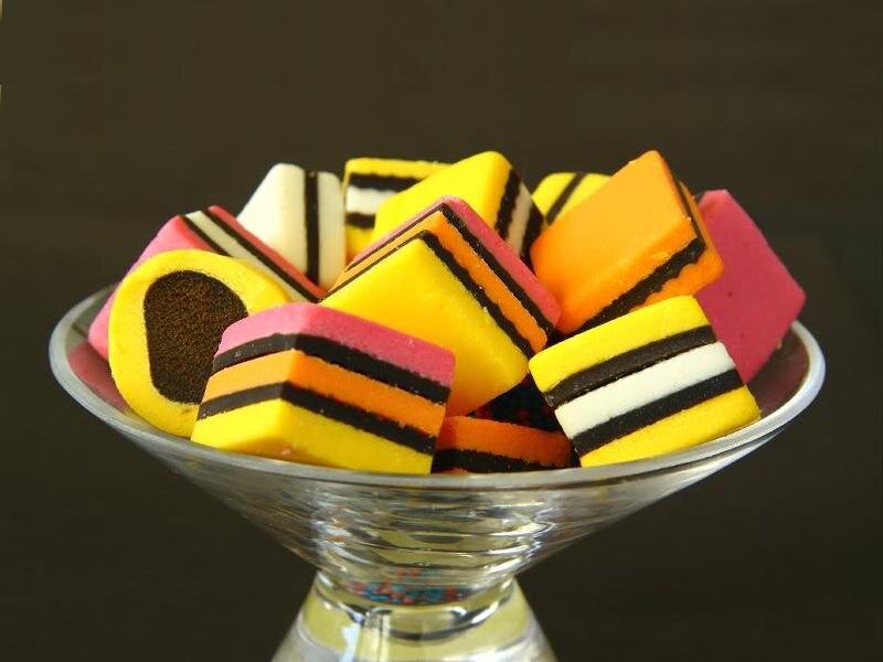 Licorice Candies in Bowl