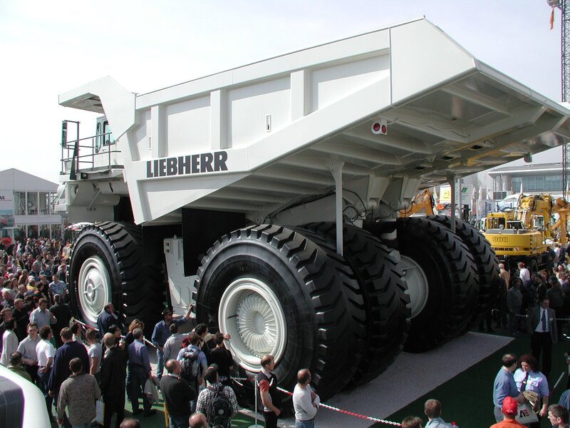 Liebherr mining truck on display