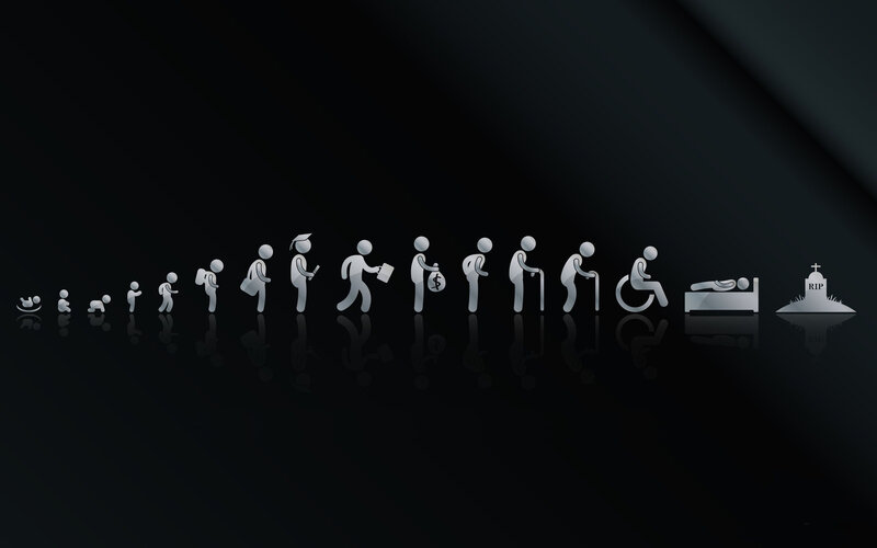 Life Cycle Icons — Black, Dramatic