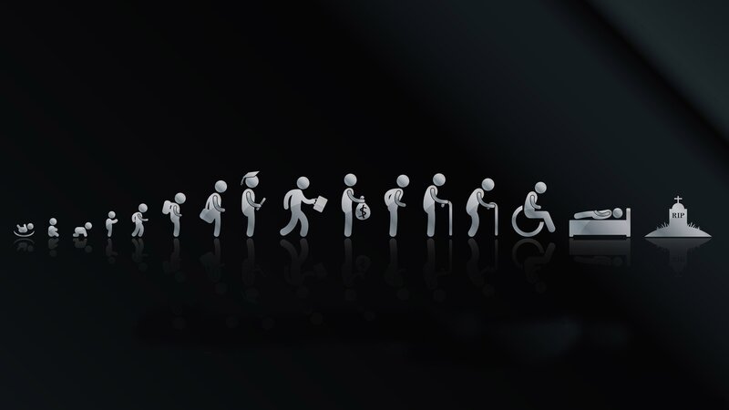 Life Cycle Icons — Black, Dramatic, Vector Art