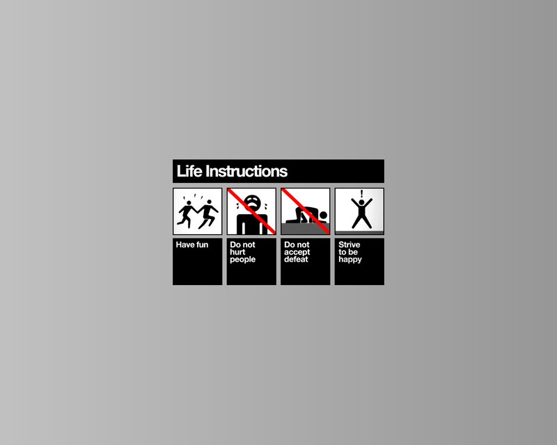 Life Instructions Poster — Black, Minimalist