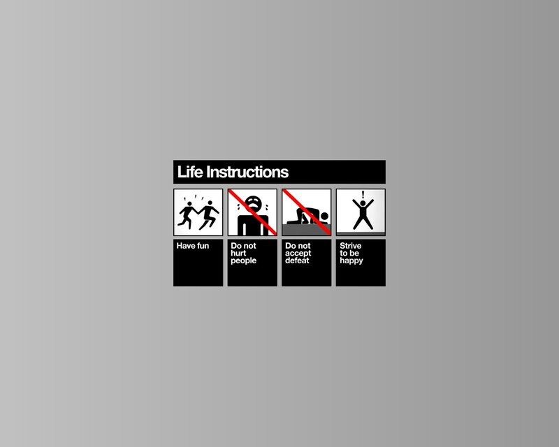 Life Instructions Poster — Black