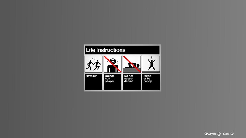 Life Instructions Sign — Gray